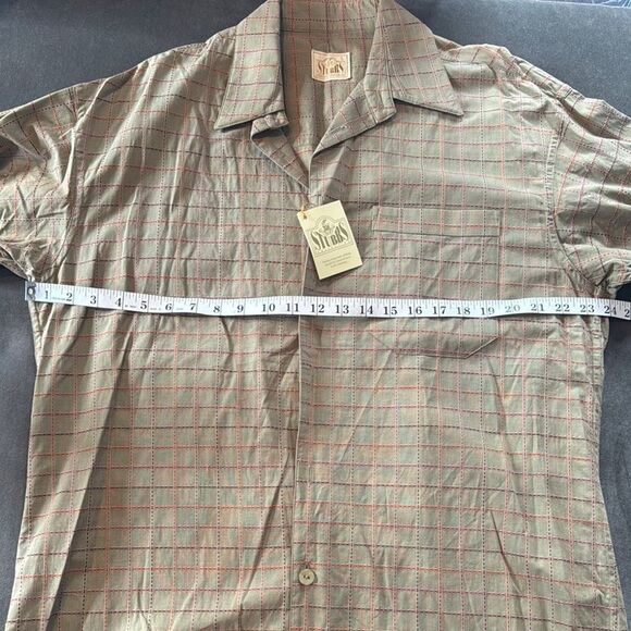 Men's Stubbs Collection Olive Check Long Sleeve Western Shirt Size L No Buttons - Picture 10 of 13